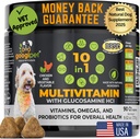 Googipet Premium 10 en 1 Vitamines de chien Multivitamines à croquer avec des probiotiques pour la santé des Guts, Vitamines de chien et suppléments avec/Vitamine C et Glucosamine pour le soutien conjoint (Chicken & Saveur végétale)
