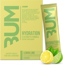 RAW Electrolytes Powder Drink Mix Packets, Bum Hydrate (Lemon Lime, 20 portions) - Electrolyte Hydratation Packets Supporte la fonction musculaire et l'endurance - Kéto Free Electrolytes Powder Packets
