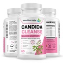 Candida Cleanse Supplément pour l'équilibre et le soutien, la désintoxication des candidases, les femmes et les hommes. Lactospore® Probiotiques. O/ Origan, acide caprylique