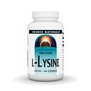 Source Naturals L-Lysine - Supplément Acid Amino soutient la formation d'énergie et le collagène - 100 capsules