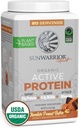 Sunwarrior Poudre de protéines organiques à base de plantes de Végétalienne Poudre de protéines organiques avec BCAAs Plus Récupération Minéraux et botaniques de soja non OGM Laiterie et sans gluten (Beurre d'arachide chocolaté, 20 portions)
