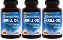 BioEmblem 3 Pack Antarctic Krill Oil 1000mg Softgels, Oméga-3s Oil avec des niveaux élevés d'EPA + DHA, Astaxanthine, et Phospholipides, soutient la santé du cerveau, 180-Count Non-OGM, sans gluten, 90 jours d'approvisionnement