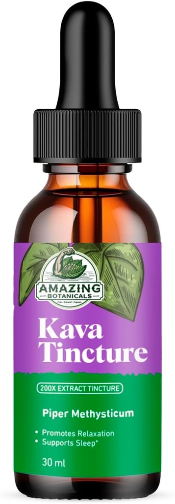 Teinture de Kava Kava – Extrait à base de plantes pour la relaxation et le calme naturel – 70% Kavalactone Extrait de Teinture Mélange haute puissance – Supplément liquide Premium – 30ml (1oz)