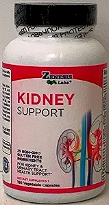 Zenesis Labs Nettoyer le rein Détox Flush & Repair Urinary Tract Support - Sans gluten - Mélange de supplément à base de plantes extrait de canneberge naturel (120 capsules/bouteille) 60 jours