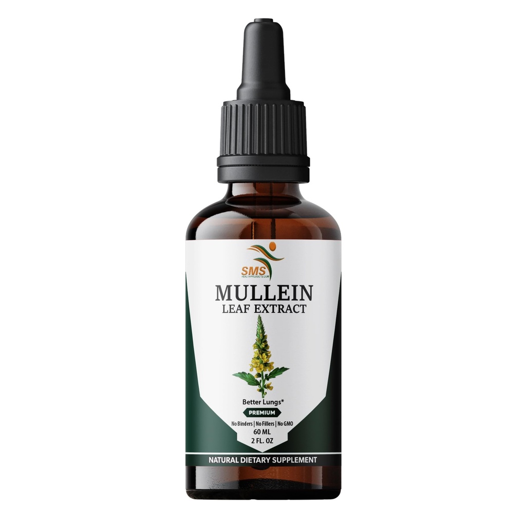 Mullein Leaf Liquid Extract Drops, No Fillers, Alcohol Free Herbal Tincture, Vegetarian, Non GMO & Gluten Free, 2 Fl Oz
