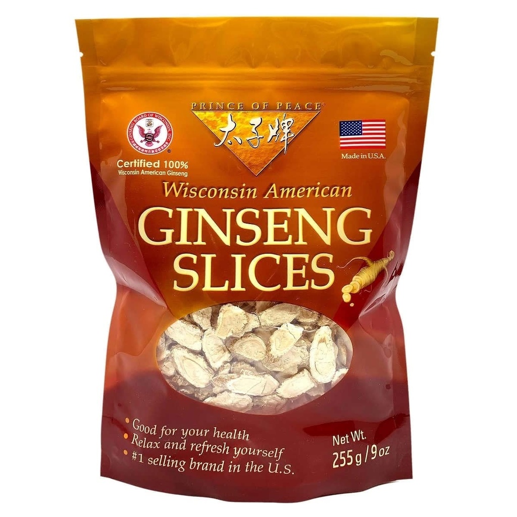 Prince Of Peace Pure Ginseng Slices 100% Wisconsin American, 9 Ounce, 255g