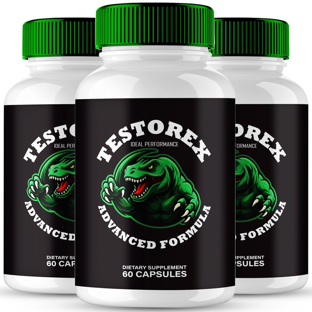 Testorex Capsules, Official Testorex Supplement Pills - Maximum Strength, All Natural Formula for Energy, Stamina and Performance, Premium Testo-Rex Health Support Reviews (3 Pack)