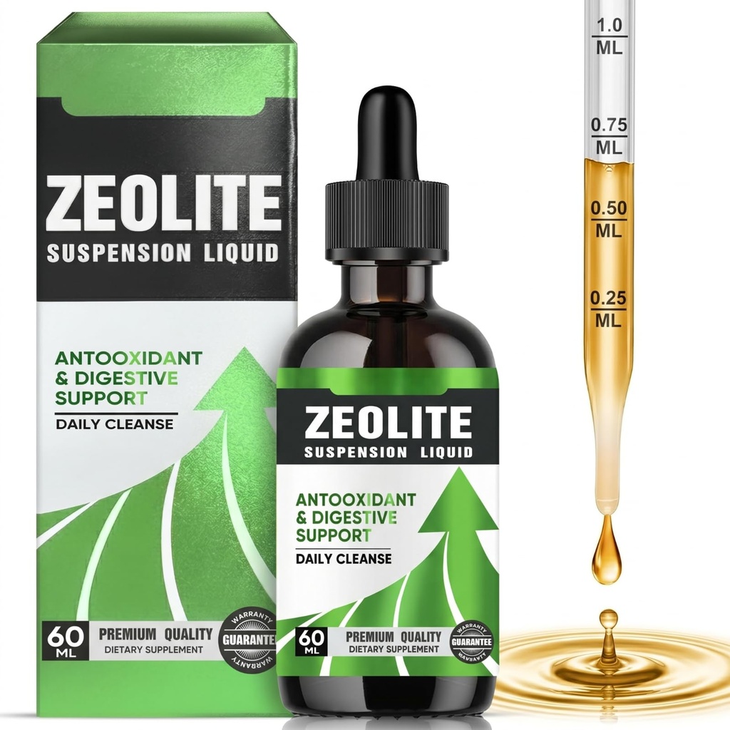 Zeolite Drops for Adults | High Absorption Liquid Clinoptilolite Cleanse | Cellular Health & Immunity | 60ml