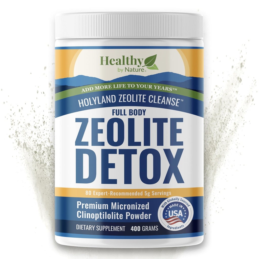 HolyLand Zeolite Cleanse - Zeolite Detox Powder (400 Gram Value Size) - Clinoptilolite Natural, Activated - Supports Energy, Mental Focus, pH Balance, Immune Defense, Optimal Gut Health