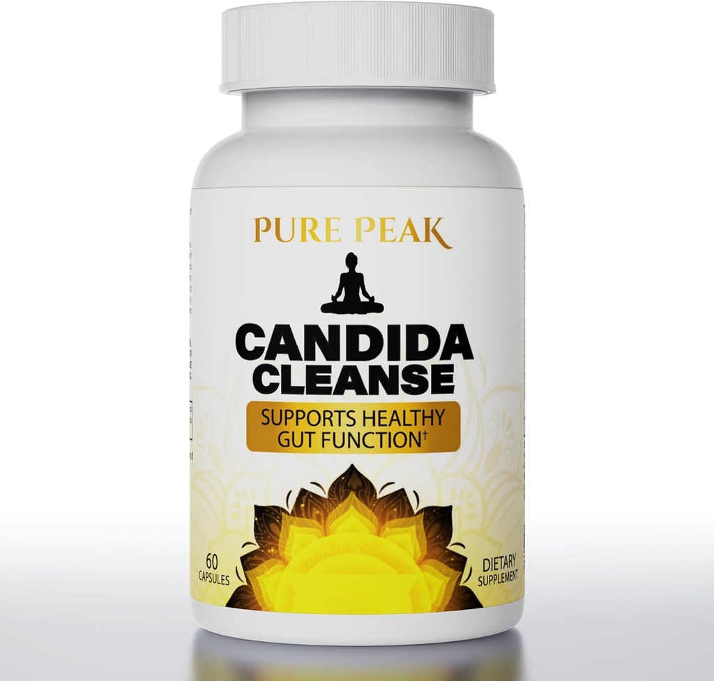 Candida Cleanse - Gut & Colon Support (60 Capsules) - pour les hommes et les femmes - Herbes naturelles pour la désintoxication intestinale - Feuille d'origan, Wormwood, noix noires, acide caprylique