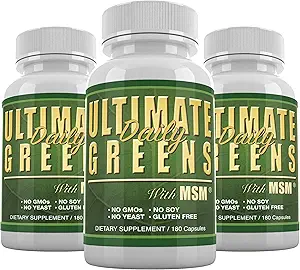 Santé quotidienne, Verts ultimes avec MSM 1925 mg 540 Capsules Vegan Friendly Pas de gluten ou de soja OGM