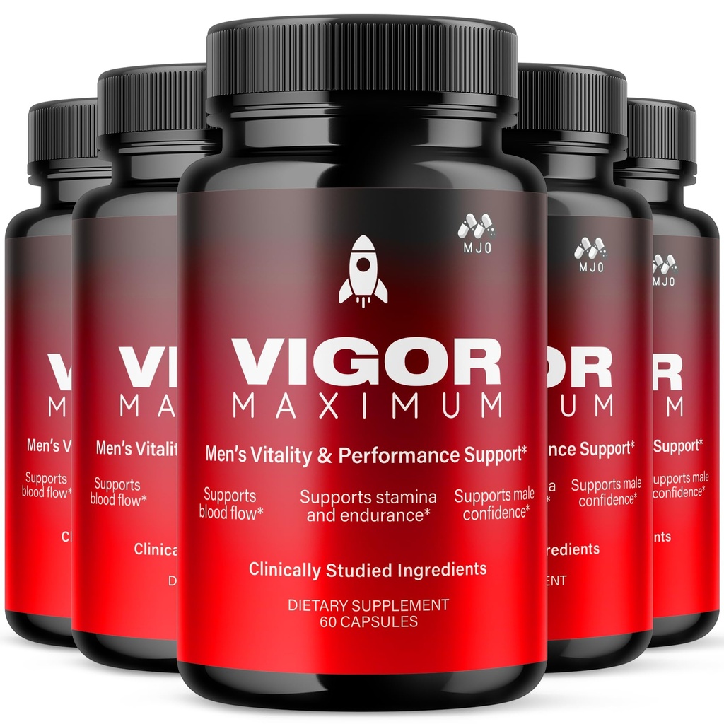(5 Pack) Vigor Maximum Capsules, Official Vigor Maximum Pills for Men with All Natural Ingredients, Max Strength Supplement Premium Vitamin Supporting Optimal Wellness & Advanced Health (300 Capsules)