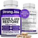Strong Jaw - Bone & Jaw Restore – Calcium Supplements with Vitamin D3, K2 & Magnesium | Non-GMO | Bone Builder & Nutrition Support for Women & Men | Density Support Formula | 180 Capsules Bottle