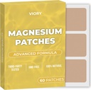 Patches de magnésium (paquet de 60) - 100% naturel pour les femmes et les hommes - avec Calcium - Muscle et os support, Calme - Formule améliorée