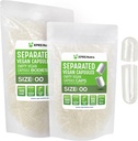 XPRS Nutra Vegan Taille 00 Capsules séparées - 1000 Compte Capsules vides Premium Séparées dans des sacs - Effacer Vide 00 Pills pour le remplissage de supplément de bricolage