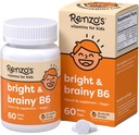 Renzo Bright & Brainy Vitamine B6, Dissoudre les enfants Vitamine B6, 60 comprimés sans sucre, Oh Oh Orange Aromatisé