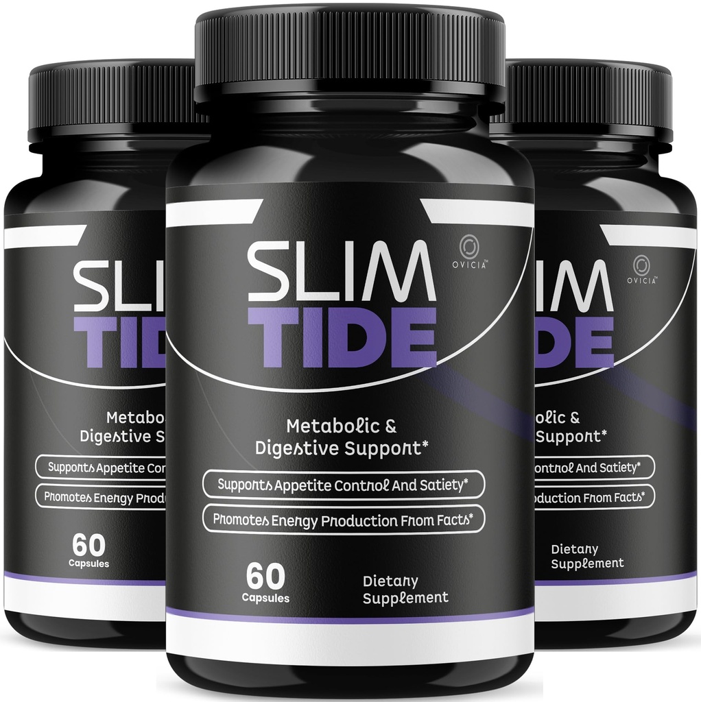 (3 Pack) Slim Tide Capsules - Official Slimtide Advanced Weight Management Formula with Natural Ingredients, Slim Tide Advanced Pills for Wellness & Overall Health Support, 180 Capsules for 3 Months