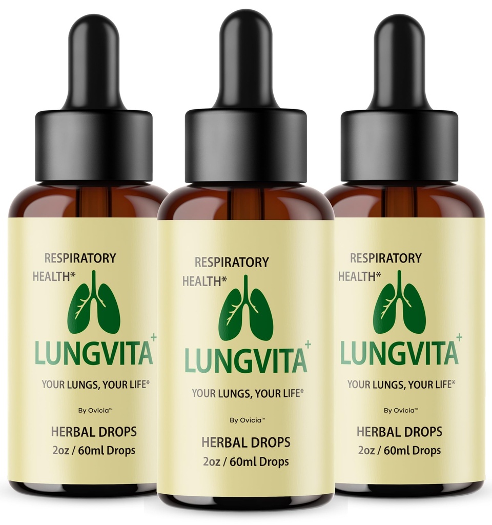 (3 Pack) Lungvita Drops - Advanced Liquid Formula Support All Natural Ingredients, Daily Premium LungvitaDrops Vitamins for Overall Health & Wellness, 3 Bottles for 3 Months