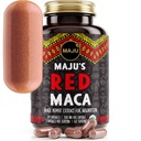 Maju Superfoods Organic Red Maca Root Capsules 120ct - Femmes Enhancement de la courbe ciblée pilules de rappel de la nutrition, gain pour les cuisses, poudre en supplément de pilule