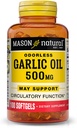 MASON NATURAL Huile d'ail 500 mg Supplément Allium Sativam sans odorat - Soutient une fonction circulatoire saine, 100 softgels