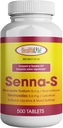 SANTE LFE Comprimés, Senna Plus(Adoucisseur Laxatif/Tool) Soulagement de nuit doux de Constipation Occasionnelle Générique pour Senokot-S (Petit (paquet de 1), 500)