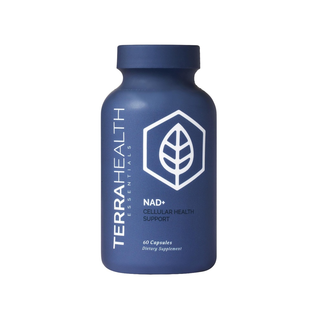 Terra Health Essentials NAD+ - Énergie cellulaire, réparation métabolique, vieillissement sain du cœur, du cerveau et des muscles - Tout naturel, 30 jours d'approvisionnement