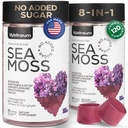 Gommies multiminéraux de mousse de mer 3000 Mg avec probiotique, Bladderwrack, huile de graines noires, Ashwagandha, racine de Burdock (2 Pack) - Seamoss Irish pour l'immunité, la thyroïde et la santé des Gut - végétalien, sans sucre