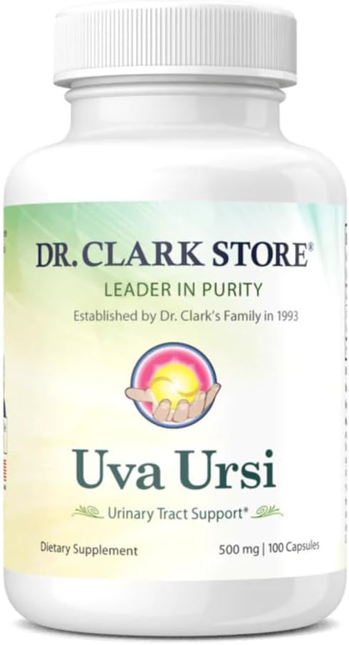 Dr Clark Store Uva Ursi Urinary Tract Support - 500 Mg, 100 suppléments végétaliens, Immune Booster