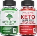 Atlantis Nutrition Supergreens 60 Gummies + Sugar Free Keto Apple Cider Vinegar 60 Gummies