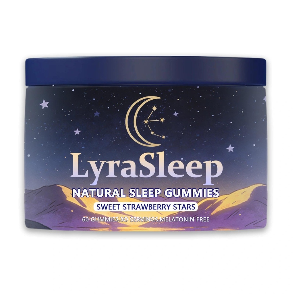 LyraSleep - Natural Sleep Gummies | Fall Asleep Gently in 30 Minutes - Help You Enjoy Restful Sleep 60 Count