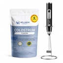 Grass-Fed Bovine Colostrum Powder with Lactoferrin + Multi-Speed Rechargeable Electric Milk Frother Bundle for Gut Health, Immune Support, Muscle Recovery, Protein & Wellness Shake Mixing at Home