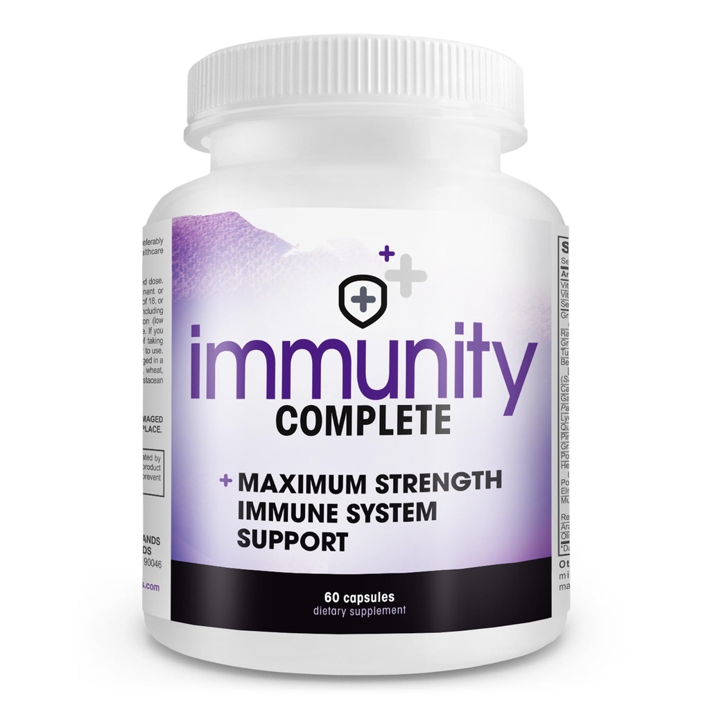 Immunité complète - 20-en-1 Immune System Booster formule avec Cat's Claw, Quercetin, Vitamine C, et extrait de feuille d'olive 60ct