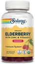 SOLARAY Organic Elderberry Gummies w/Zinc & Vitamin C | Healthy Immune System Support | Gluten Free | 30 Serv, 60 Ct