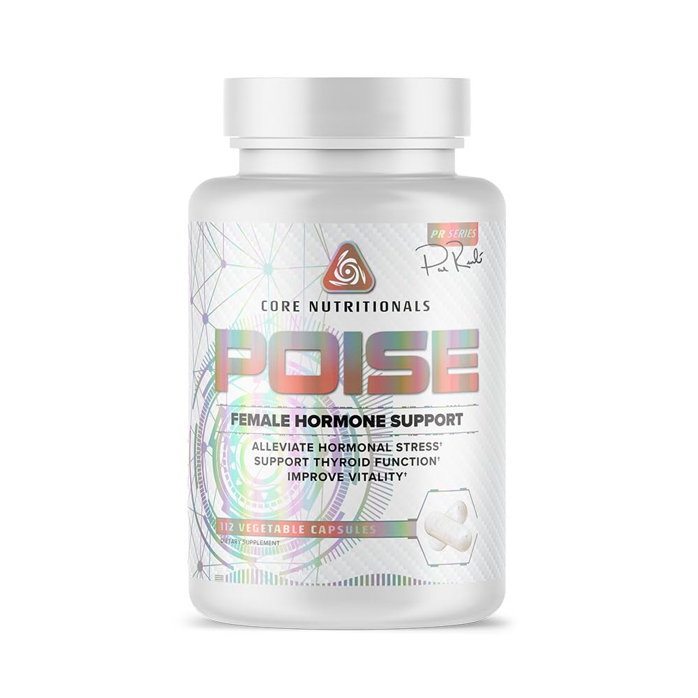 Noyau Nutritional Poise Soutien Hormone Féminin -Hyroid Hormone Balance & Menstrual Support -Hyroid avec Magnésium & Iodine -Antioxydant Rich-112 Capsules végétales