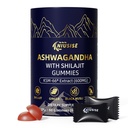 Ashwagandha Gummies avec Shilajit 300mg pour les femmes et les hommes, Zero Sugar Ashwagandha Suppléments avec Maca Root Powder
