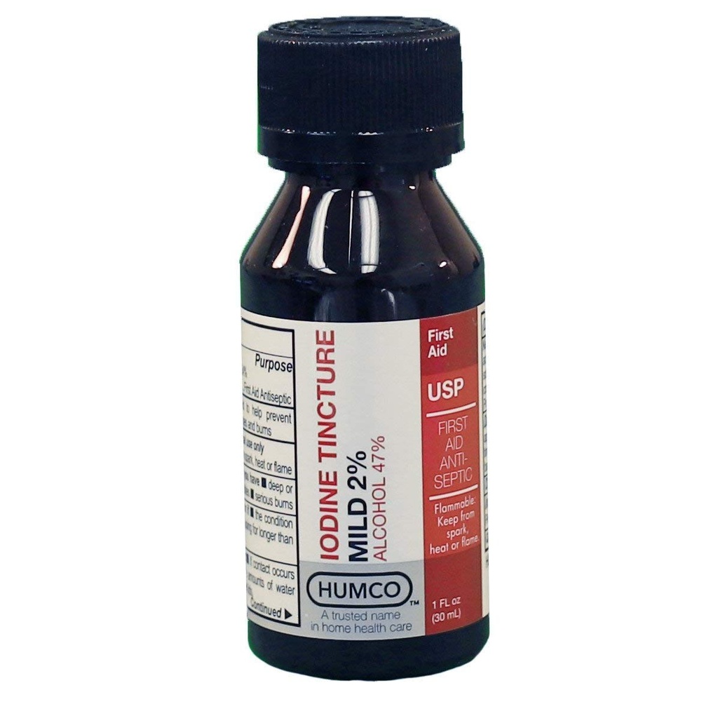 Iodine Tincture Mild 2% Mild USP - 1 oz, Pack of 4