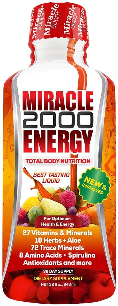 Century Systems - Miracle 2000, Multivitamine liquide complète et supplément minéral avec acides aminés et antioxydants, 32 onces