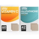 Veru Wellness Antioxydant Power Duo Lifestyle Patches C, Glutathion - Autocollant de sortie de temps, 8-10 heures (42 jours d'approvisionnement)