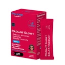 Radiant Glow+ Anti-Aging Powder Supplement – 3.3g Collagen Peptides + 333mg 20mg Niacinamide with HA – Reduces Wrinkles, Hydrates & Boosts Elasticity – Vanilla Flavor – 15 g/Stick