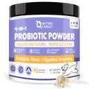 NATURE TARGET Probiotiques pour chiens - Probiotiques pour chiens, plus prébiotiques, enzymes digestives, fibre, Gut de soutien, santé immunitaire, 6 milliards CFU Poudre probiotique pour chiens, soulager la diarrhée, tabouret perdu, 90 scoops