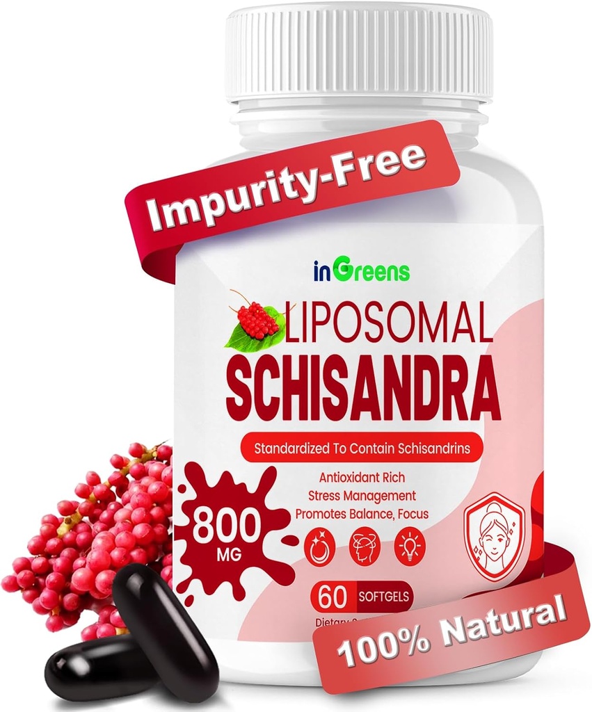 800MG Schisandra Extrait biologique, Supplément Schisandra, Schisandra Berry Softgels pour le soutien énergétique, la santé du foie, la protection antioxydante et le bien-être digestif - 60 Softgels, Fabriqué aux États-Unis