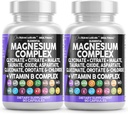 Clean Nutraceuticals Magnesium Complex with Magnesium Glycinate Citrate Malate Oxide Taurate Aspartate Orotate & Mag Chloride, Zinc Copper Manganese (90 Count (Pack of 2))