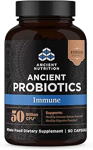 Probiotiques de nutrition ancienne pour le soutien immunitaire, favorise le système immunitaire sain, réduit la diarrhée, la constipation, le gaz et le blottis, mélange de superaliments anciens, 50 milliards d'UFC*/Serveur, 90 capsules