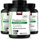 Facteur de force ProbioSlim Supplément probiotique supplémentaire de force pour les femmes et les hommes avec 30 milliards d'UCF et extrait de thé vert pour le soutien de la santé Gut, le ballonnement et le dégazage, 120 comte (paquet de 3)