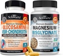 Absorption élevée Capsules de bisglycinate de magnésium (1 mois d'approvisionnement) Plus Glucosamine Chondroïtine MSM Triple Strength Joint Support Supplément (1 mois d'approvisionnement)