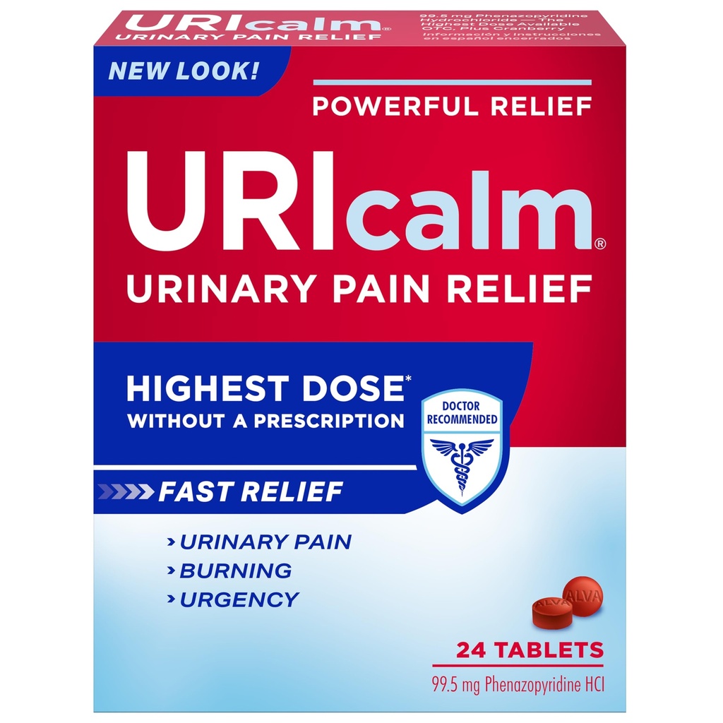 Uricalm Max - Force maximale - Soulagement rapide de la douleur UTI, brûlure, urgence et fréquence accrue - 24 Compte