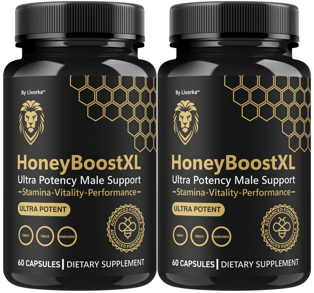 (2 Pack) Honey Boost XL Capsules - Official HoneyBoost XL Advanced Premium Supplement for Men Support - Maximum Strength, Natural HoneyBoostXL for Overall Health & Wellness, 120 Capsules for 2 Months