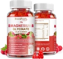 GREENPEOPLE Glycinate de magnésium 400mg - Supplément de potassium de magnésium sans sucre avec le malate de magnésium, vitamine D, B6 et CoQ10 pour le soutien et le sommeil calme pour les adultes - Gummées de framboises