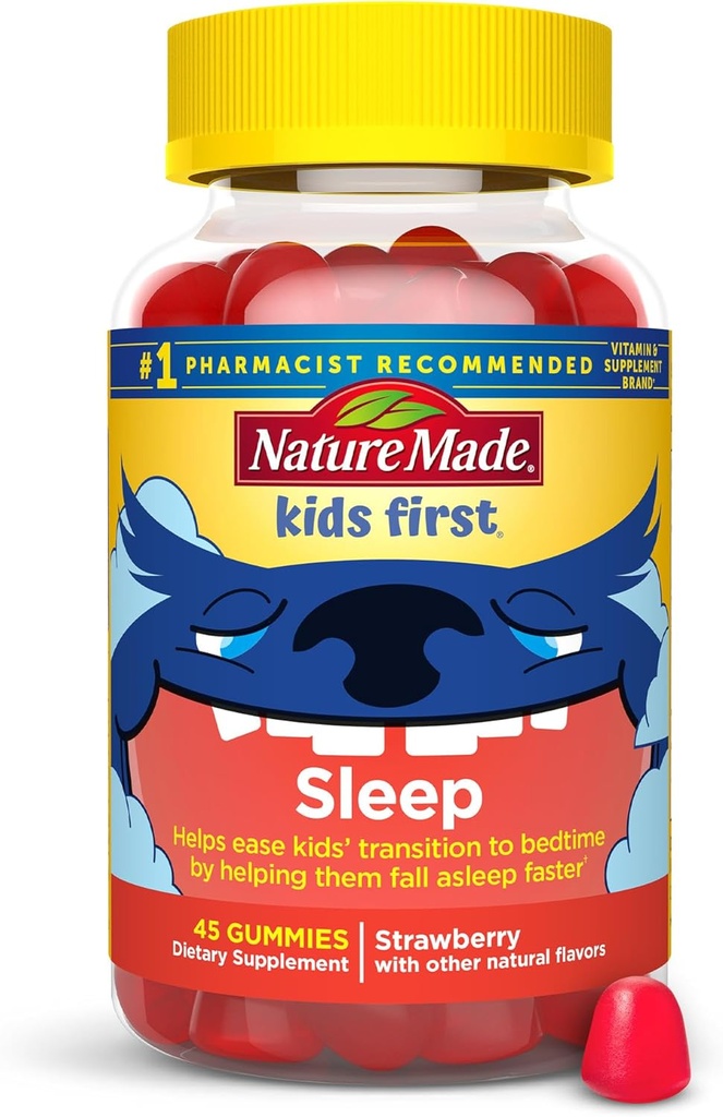 Nature fait d'enfants Premier sommeil Mélatonine Gommies, 100% sans drogue aide au sommeil, les enfants Gommies de sommeil pour le sommeil repos, 45 Compte