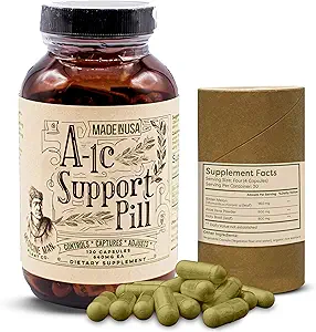A-1C Support 120 Capsules - Naturel et biologique avec Melon amère, Saint Basilic et Extrait d'Aloe Vera - Non-OGM et formule à base de plantes